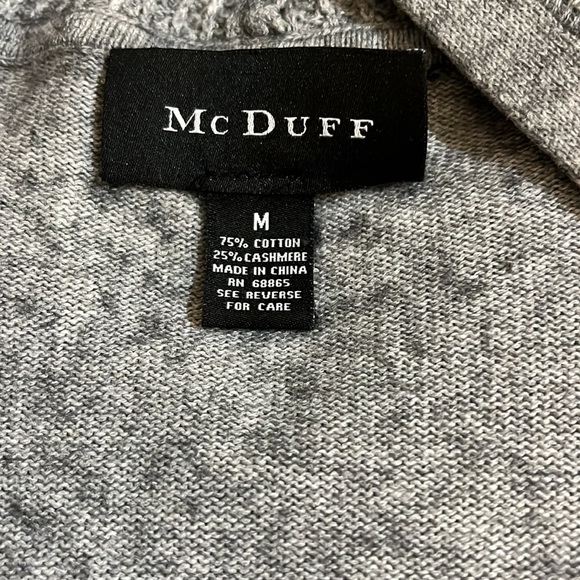 McDuff Cashmere Blend Gray Front Pockets Open Front Hooded Long Sweater Size M - Picture 3 of 5